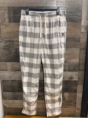 Hollister Gray and White Plaid Lounge Pants